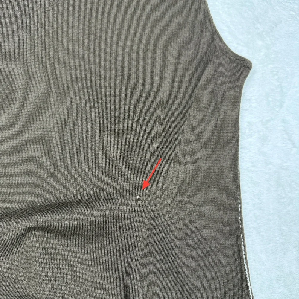VTG deadstock Charly Studio Donna Knit Vest Brown Pinstripe Italy *Flaw‎